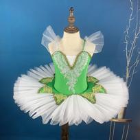 Children's ballet tutu little swan dance skirt tulle tutu skirt girls performance costume kids show outfit 165 žalia