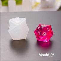Multi-Shapes of Dice Silicone Molds Epoxy Resin Molds Multi-size Digital Game DIY Crystal Dice Tools ForDND Dice Making 1pcs white