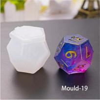 Multi-Shapes of Dice Silicone Molds Epoxy Resin Molds Multi-size Digital Game DIY Crystal Dice Tools ForDND Dice Making 1pcs gray