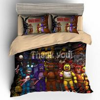 Enchanting 3d Five Nights At Freddy's Bedding Set With Stylish Duvet Cover And Pillowcase Duo E,PillowCase(A pair of pillowcase) black