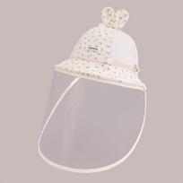 Adjustable Baby Protective Hat With Face Shield Droplet Dust Isolation Cap For Infant Boys And Girls adjustable size 40-48, recommended for 3-18 months white