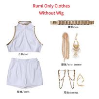 Rumi Zoey Mira Cosplay Kostiumas Perukas Kpop Idolas Demonų Medžiotojai Balti Kostiumai Scenos Pasirodymas Vaidmenų Žaidimas Moterims Helovino Apranga 150cm white