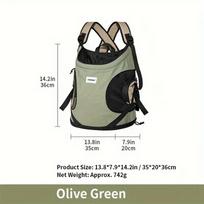 Pet Chest Backpack Front Carry Tote Design-Breathable Nylon Backpack for Dogs& Cats Convertible Shoulder Straps with Ventilation (green,35X20X36CM) žalia