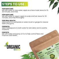Organic Anand Natural Neem Leaf Powder for Face Pack | Pure Neem Powder for Hair Growth & Hair Cleaning, Face, Body, Skin | Non-GMO | 200gm (Pack black