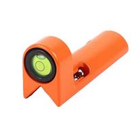 Heavy Duty 90 Degree Right Angle Bubble Level for Standard Rod with Large Diameter Vial for Clear and Accurate Measurements without Straps orange