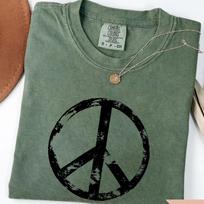Comfort Colors T-shirt „Peace Boho“, Hippio taikos ženklo marškinėliai, Taikos simbolio marškinėliai, Boho retro marškiniai, „Groovy“ marškinėliai, Šauni boho marškinėlių dovana, 70-ųjų stiliaus marškiniai 120 gray