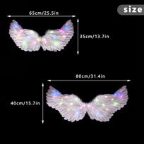 LED Halo and Wings White Headband and Wings Costume for Xmas Party Cosplay Supplies Type 1 white