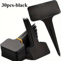 T formos plastikinė 10x6cm augalo etiketė, tinkama sodui, gėlėms, augalų aksesuarams ir įkasamosioms etiketėms, augalų žymėms black