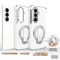 For Samsung Z Fold 8 Ultra All-Coverage Case with Wrist Luxury Wristband Magnetic Stand, Drop-Resistant Galaxy Z Fold 8 Ultra balta