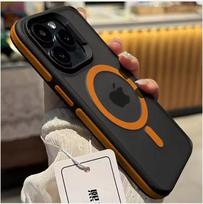 Naujas dvispalvis matinis magnetinis telefono dėklas, skirtas „iPhone 16 15 14 Plus 13 12 11 Pro Max“, permatomas, smūgiams atsparus buferinis dangtelis For iPhone 15 Plus oranžinė