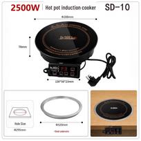 Didelės galios indukcinė karšto puodo viryklė viešbučiams ir restoranams, integruota 2000W/3000W, individualus logotipas, apvalus dizainas. Remote Control (Button) black
