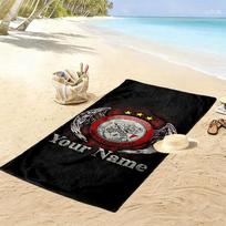 AFC Ajax Custom Name Print Beach Towel, Large Soft Quick Dry Towel for Beach Camping Swimming 80cmx160cm(31x63inch) white
