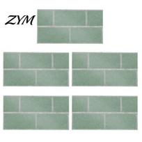 Flexible PVC Wall Tiles 5Pcs Vintage Brick Tile Stickers, Waterproof Oil?Proof Wallpaper, Peel Sheets for Kitchen & Stick Backsplash Living 5pcs 24 gray