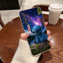 Stitch Disney Skaidrus dėklas Samsung Galaxy A57 A37 A56 A36 Dėklams A55 A54 A35 A26 A07 A17 A16 A06 A34 A15 Minkštas smūgiams atsparus dangtelis Galaxy A23