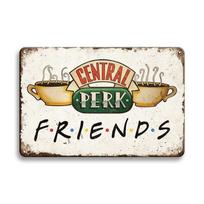 Central Perk draugai metaliniai ženklai dekoras plakatai miegamojo klubo skardinis ženklas dekoratyvinės plokštelės tapyba sienos estetiškas dekorat 20x30cm beige