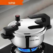 SUPOR 3.8L 304 Stainless Steel Pressure Cooker with Standable Lid white