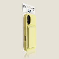 Skysto silikono piniginė Magsafe telefono dėklas, skirtas iPhone 17Air 13 12 11 14 15 16 Pro Max 16e, kortelių laikiklis, magnetinis 2 viename dangtelis iPhone 15 Plus geltona