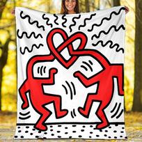 Keith Haring Ascending2 printed throw blanket—lightweight,soft,warm;versatile blanket for all seasons—perfect as &air-conditioning throw,nap blanket 80cmx120cm