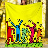 Keith Haring Ascending2 printed throw blanket—lightweight,soft,warm;versatile blanket for all seasons—perfect as &air-conditioning throw,nap blanket 100cmx150cm