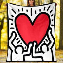 Keith Haring Ascending2 printed throw blanket—lightweight,soft,warm;versatile blanket for all seasons—perfect as &air-conditioning throw,nap blanket 130cmx150cm