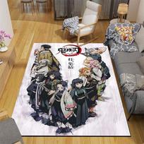 „Demon Slayer“ kilimas Lauko kilimėlis Vaikams Miegamojo Virtuvės Kilimėliai Grindų Kilimėliai Svetainės Anime animacinių filmų grindų kilimas 60cm x 90cm white