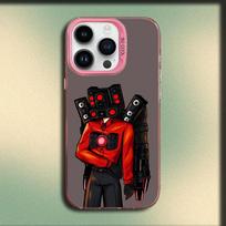 Funny S-Skibidi Toilet Phone Case For iPhone 16,15,14,13,12,11,Mini,Pro,MAX Pink Matte Silicone Cover iPhone12 black