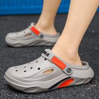 Men's Quick-Dry EVA Beach Clogs - Non-Slip Outdoor Sandals with Arch Support, Lightweight Garden/Pool Shoes for Summer Travel 44 pilka