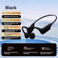 Kaulo laidumo ausinės IPX8 MP3 32GB Bluetooth 5.3 Belaidės plaukimo ausinės su mikrofonu Vandeniui atsparios sporto ir fitneso juoda