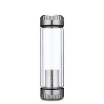 300/400/600ML Stiklinė vandens buteliukas Nerūdijančio plieno arbatos sietelis Filtravimo dangtelis su dviguba siena Storas dugnas Geriamasis Biuro Namų Puodelis Dovana 350ml white