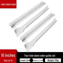 Silent Casters & White Base Drawer Slides with Two-Section Powder-Coated Sliding Rails