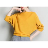 Batman shirt women's top autumn new retro loose bat sleeve one-word neck knitted sweater women's One size