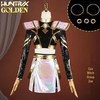 Kpop Monster Hunter Ragana Grupės Cosplay: Rumi Anime, Zoe dainuoja, Mira juoda ir auksinė suknelė Adult XL black