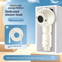 Children'S Shower Set Baby Shower High-Pressure Shower Head Backwashing Function Anti-Clogging Adjustable Modes white