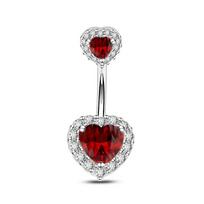Navel Nails Titanium Steel Navel Nails Spice Girl Wind Navel Nails Peach Heart Women's Piercing Jewelry Belly Flash Diamond Navel Ring bordinė