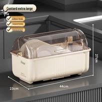 Kitchen Dish & Chopstick Drying Rack with Drain Lid gray