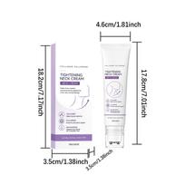 Collagen Firming Neck Cream With Massage Roller Lift Skin Reduce Neck Lines Eliminate Double Chin Collagen Fullerene Neck Cream 1pcs white