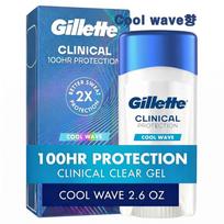 Gillette Clinical Men's Deodorant Gel Sweat Suppressant, Odor Prevention, Cool Wave Scent, 73g, 3 pcs blue