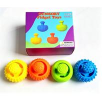 Silicone Sensory Fidget Toy – Stress-Relieving Thumb Joystick Toy 4pcs Boxed blue
