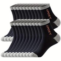 1/5/10/20 porų vyriškos kvėpuojančios sportinės kojinės, visų sezonų atletinės kojinės 10 Pairs  gray