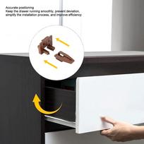 10 set With Screws Drawer Slide Glides Brown Drawer Replacement Parts Drawer Track Guide  Nightstand