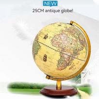 20/25 cm Retro LED pasaulio Žemės gaublio žemėlapis 360 laipsnių besisukantis pasaulio geografinis žemėlapis viskas anglų kalba Stalo dekoravimo stalo lempa