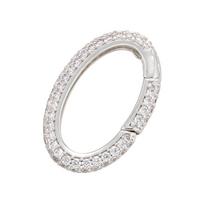ZHUKOU oval spring clasp hooks cubic zirconia clasp hooks for handmade necklace jewelry accessories supplies VK125 sidabro baltos spalvos