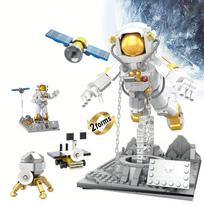 Floating Astronaut Building Blocks Set 875 PCS 2 in 1 Space Model STEM Educational Toy for Kids Adults DIY Gift nobox gray