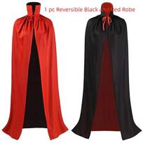 Stovimos apykaklės burtininko chalatas Dvipusis Atlikimo kostiumai Laisvas Helovino apsiaustas Šventė 120cm-Style2 black