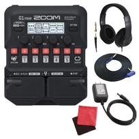 Zoom G1 FOUR Guitar Processor with Headphones Set Multi-Effects Built-in Looper/Drum Machine, Included, 5-Piece