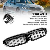 Black Dual Slat Kidney Grille Grill 51138072085 Fit BMW 3 Series G20 2019-2022 gray