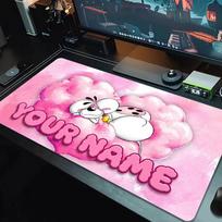 Custom Name diddl Mouse Pad Large Gaming Table Cushion Non-slip Laptop Tablet Big Mousepad XXL Mat Mini PC Playmat With Lock edge_XIA 30cmx60cm(11.8x23.6inch) white