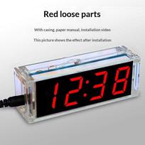 MCU LED DIY Electronic Clock Kit with Temperature Thermometer Auto Light Control for Home Desktop Decoration A4