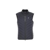 Emporio Armani SS23 Brand Logo Stand Collar Zip Padded Vest Men vest Navy-Blue 8NPQ03-PNE1Z-1578 S black