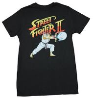 Street Fighter II T-shirt - Ryu Hadouken Throwing Under sign XL white